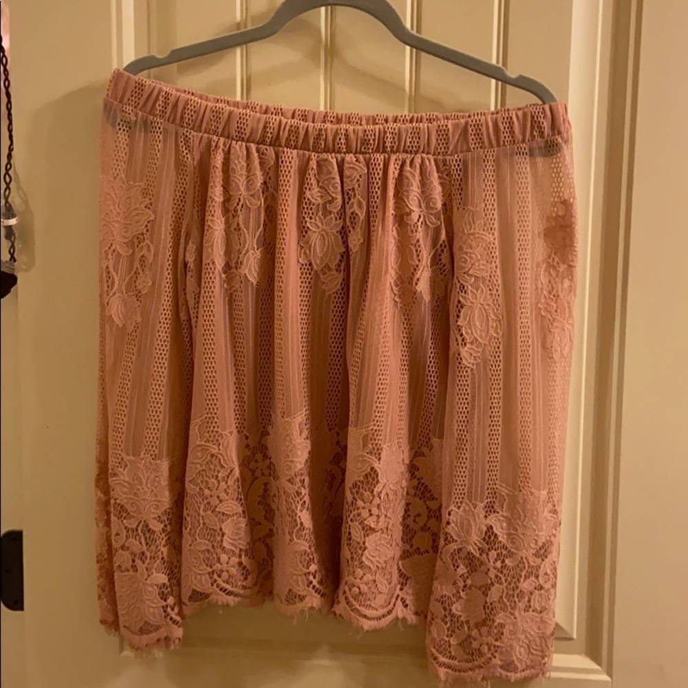 Pastel pink off the shoulder floral top